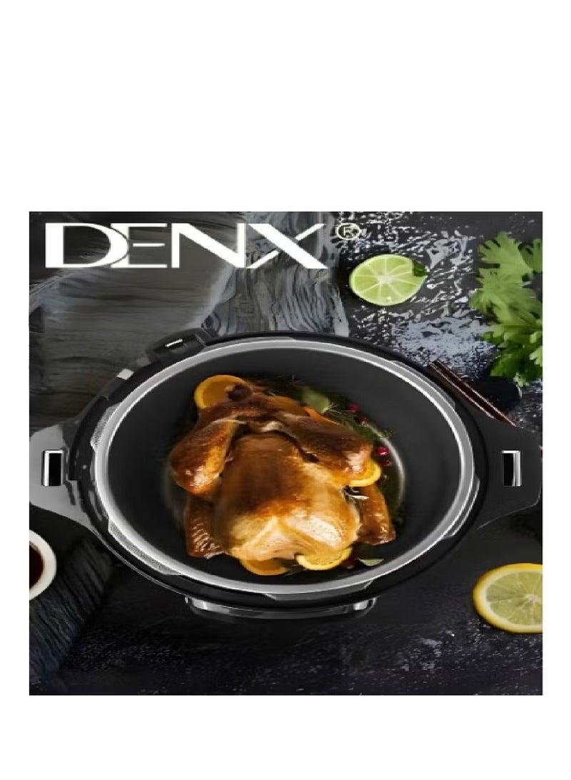 Denx Electric Pressure Cooker, 8‑Litre – 1300 W Fast‑Cook, 1.8 mm Thick Inner Pot, Keep‑Warm & Reheat, Safety Lock, Measuring Cup + Rice Ladle Included - Image 2